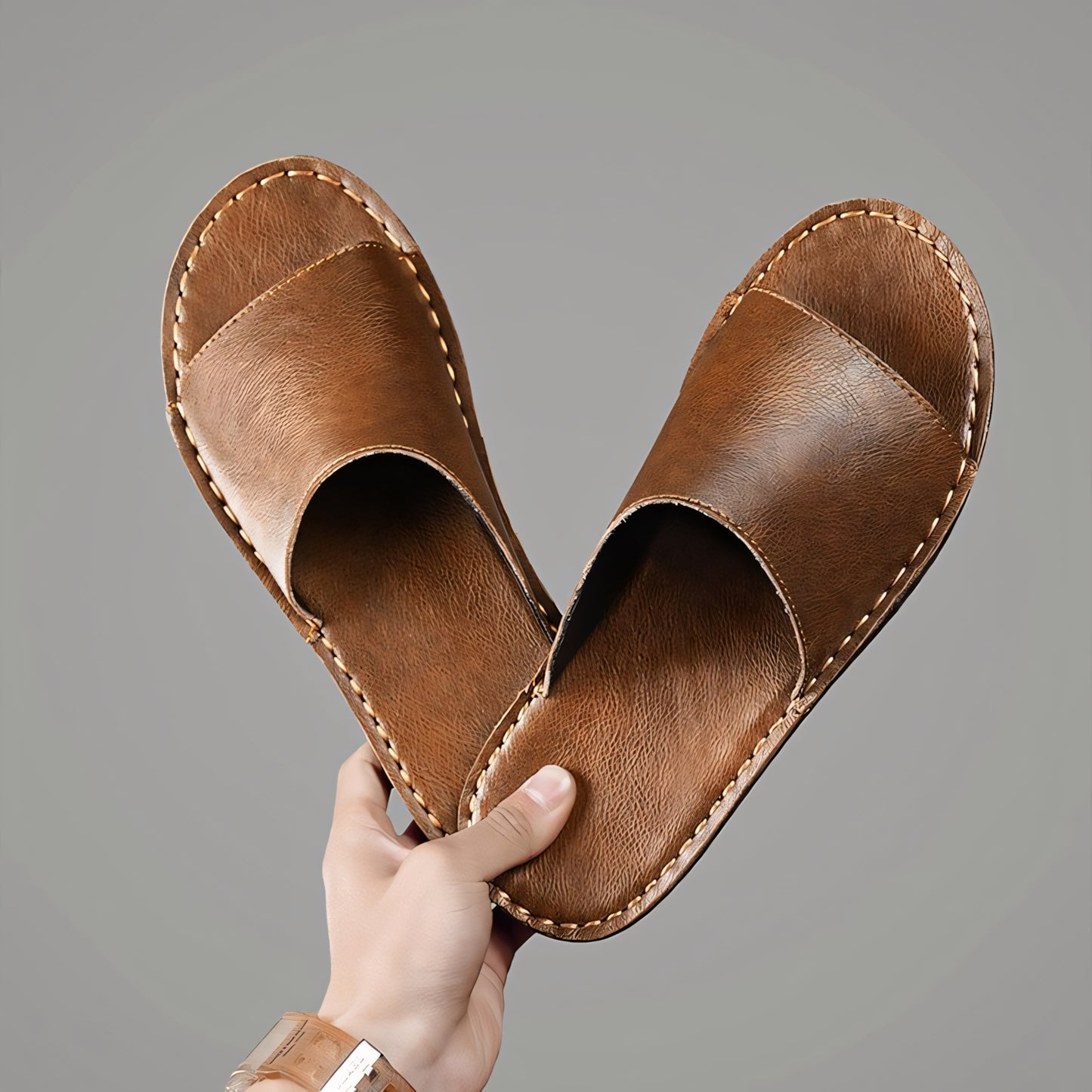 Casa Roma Genuine Leather Slides