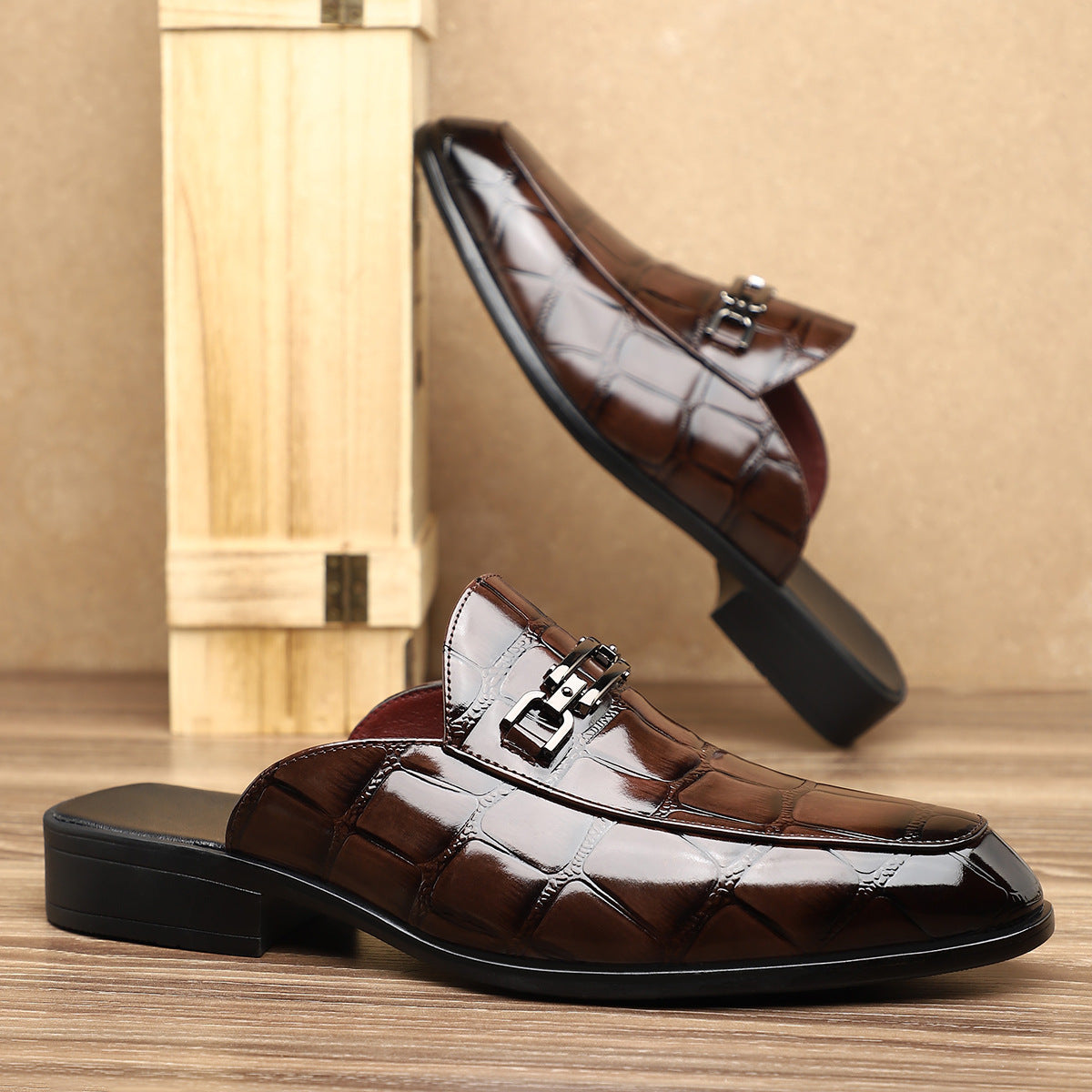 Victor Grey Croc Slip-On