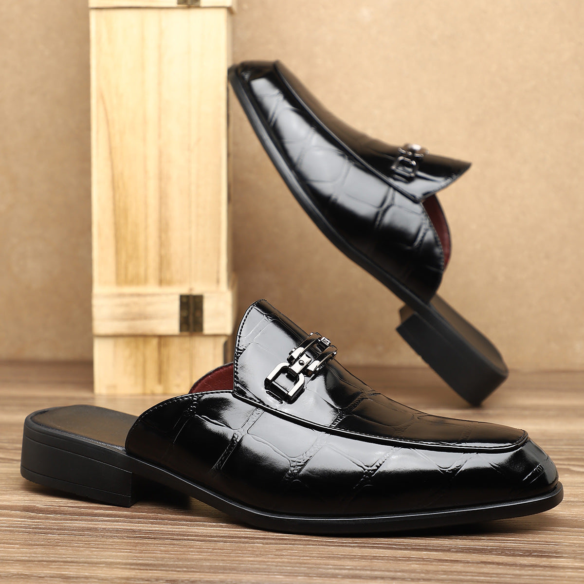 Victor Grey Croc Slip-On