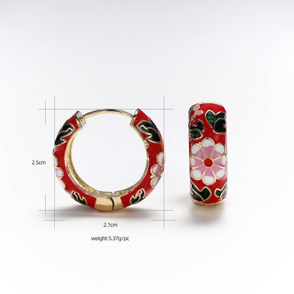 Velouré Floral Bloom Hoops