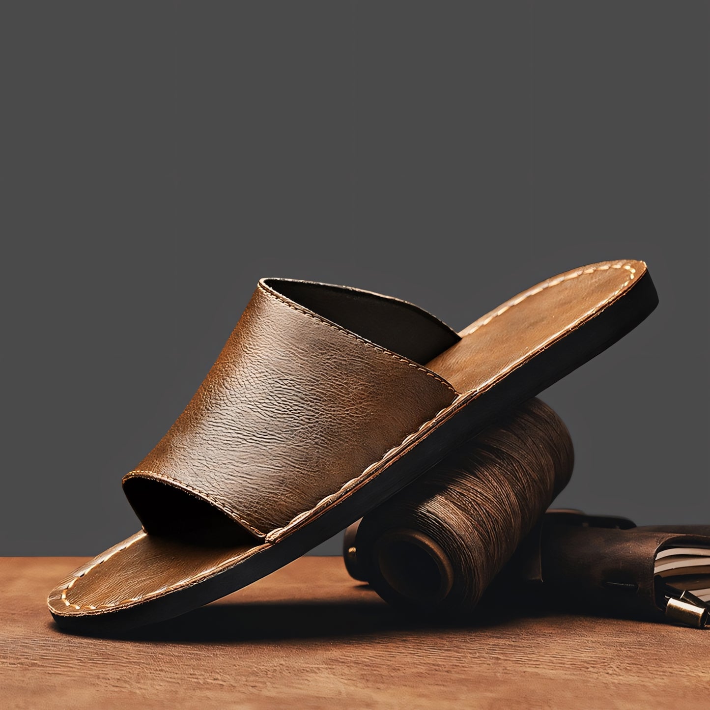 Casa Roma Genuine Leather Slides