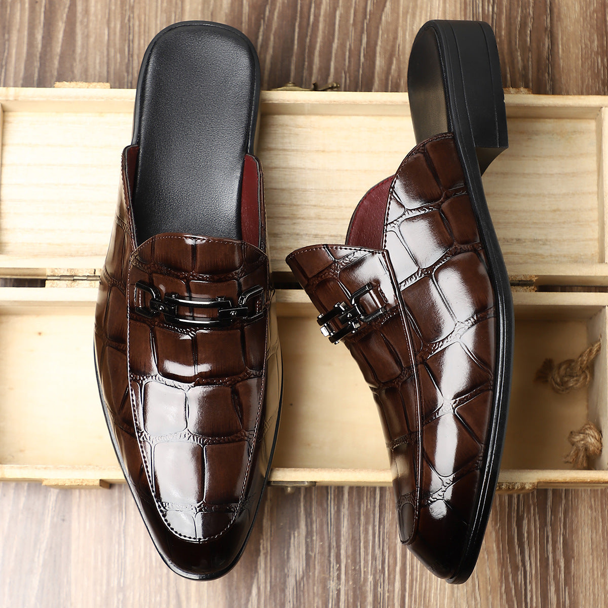 Victor Grey Croc Slip-On