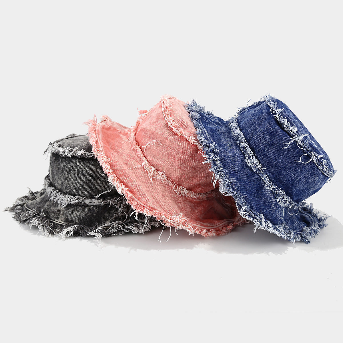 KERRÉ Fringe Denim Bucket Hat