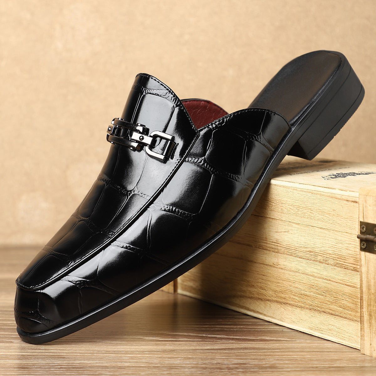 Victor Grey Croc Slip-On
