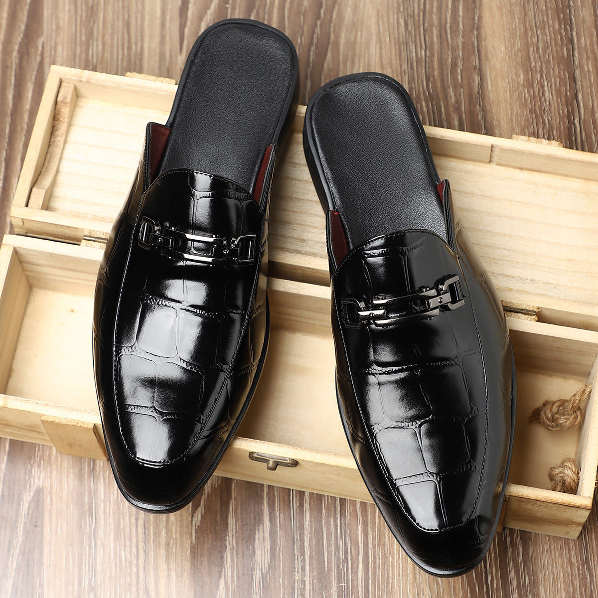 Victor Grey Croc Slip-On