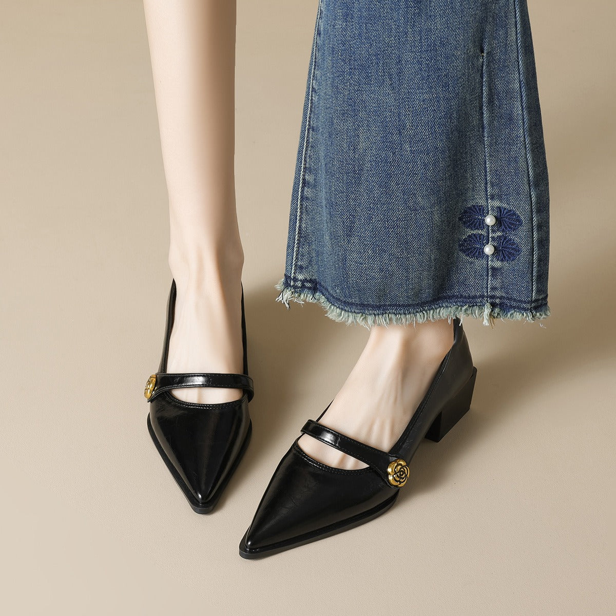 Ava Greene Rosé Slip-Ons