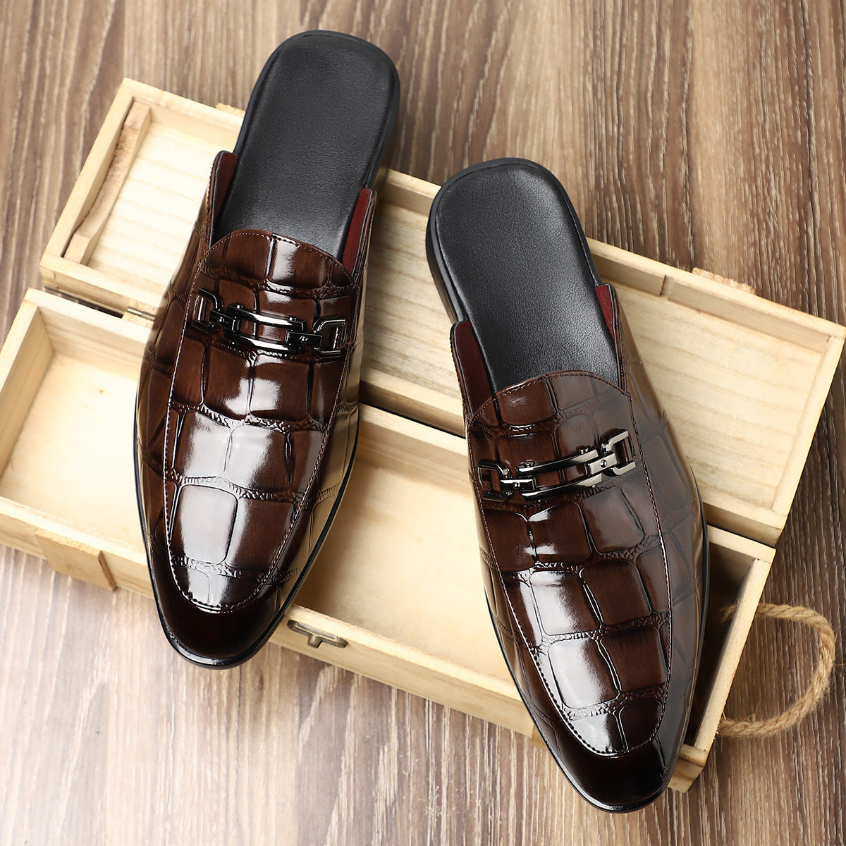 Victor Grey Croc Slip-On