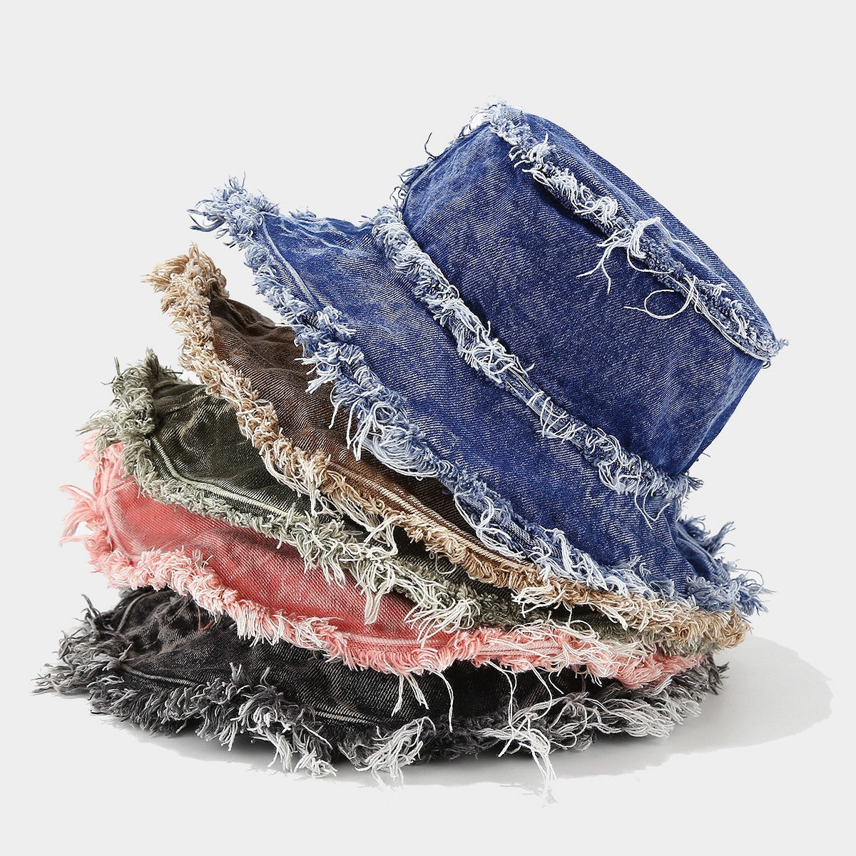 KERRÉ Fringe Denim Bucket Hat
