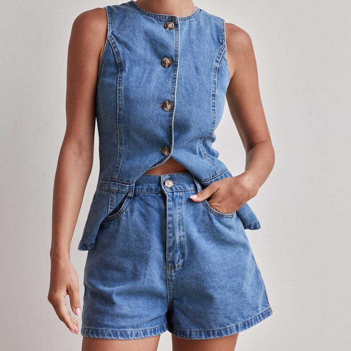 Ava Greene Cinch Denim Set