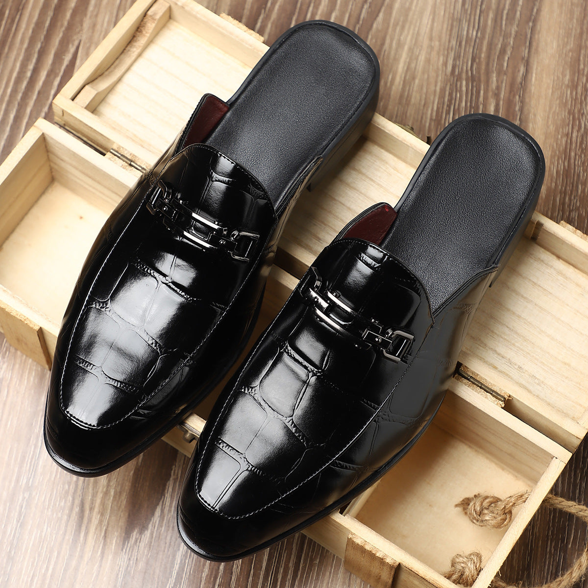 Victor Grey Croc Slip-On