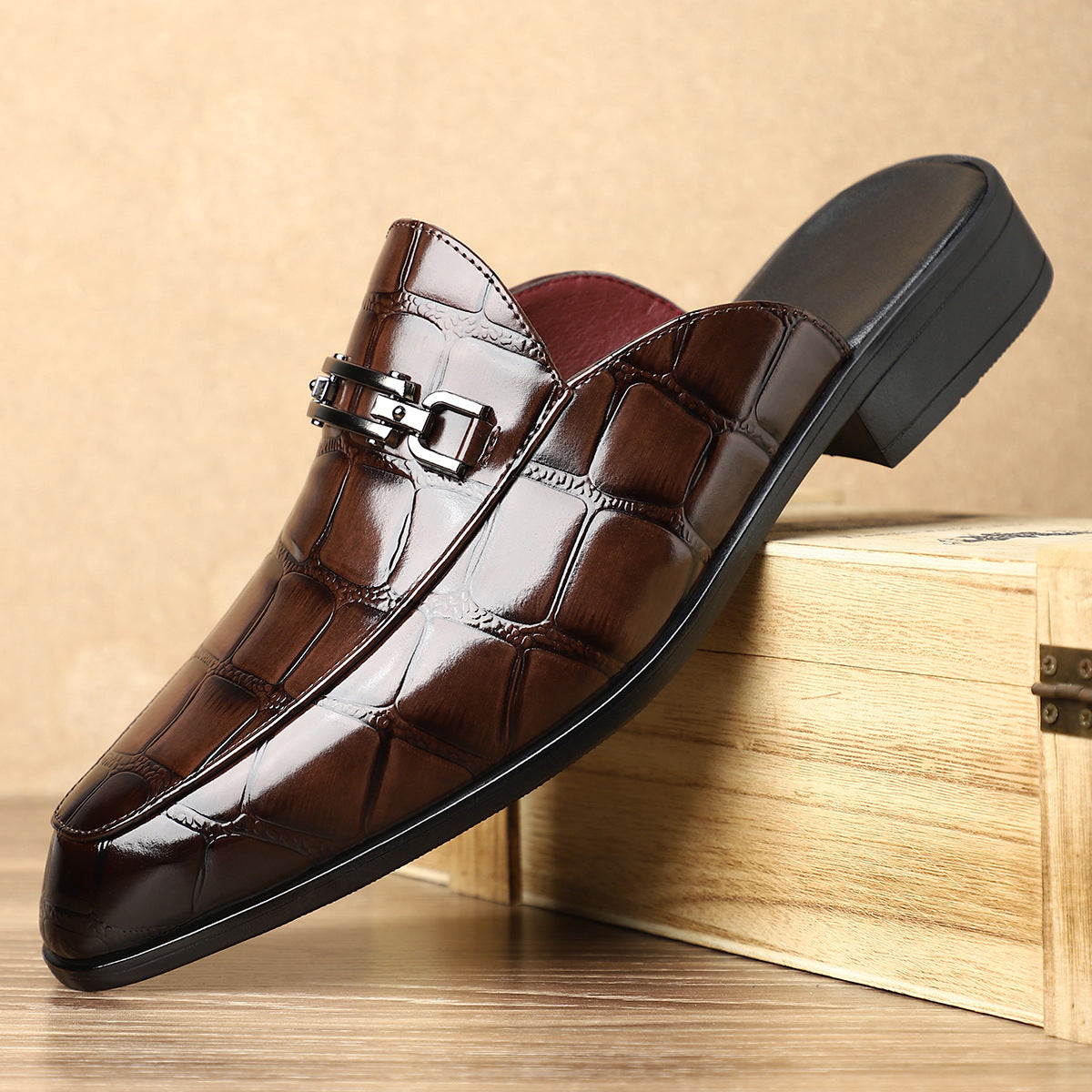 Victor Grey Croc Slip-On