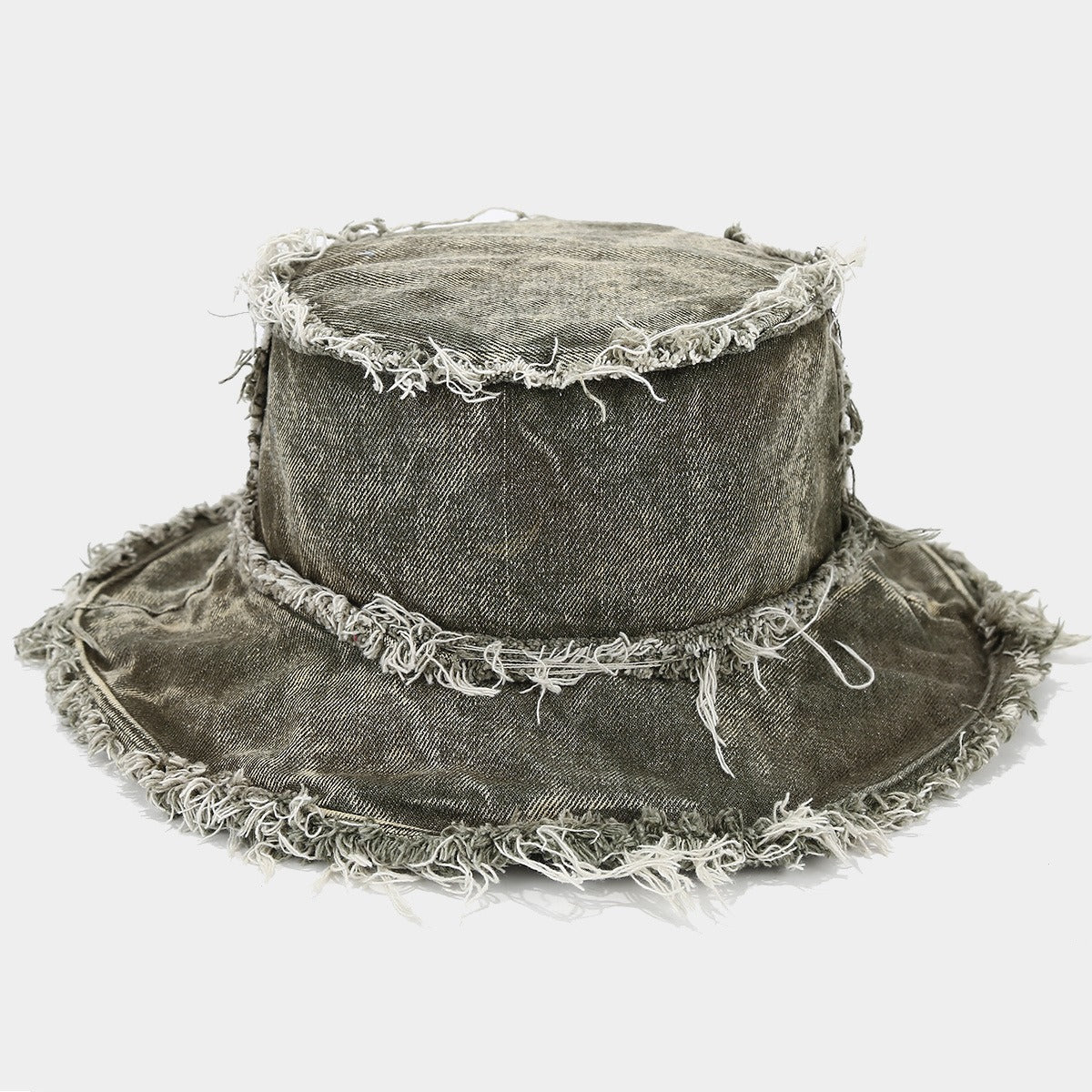 KERRÉ Fringe Denim Bucket Hat