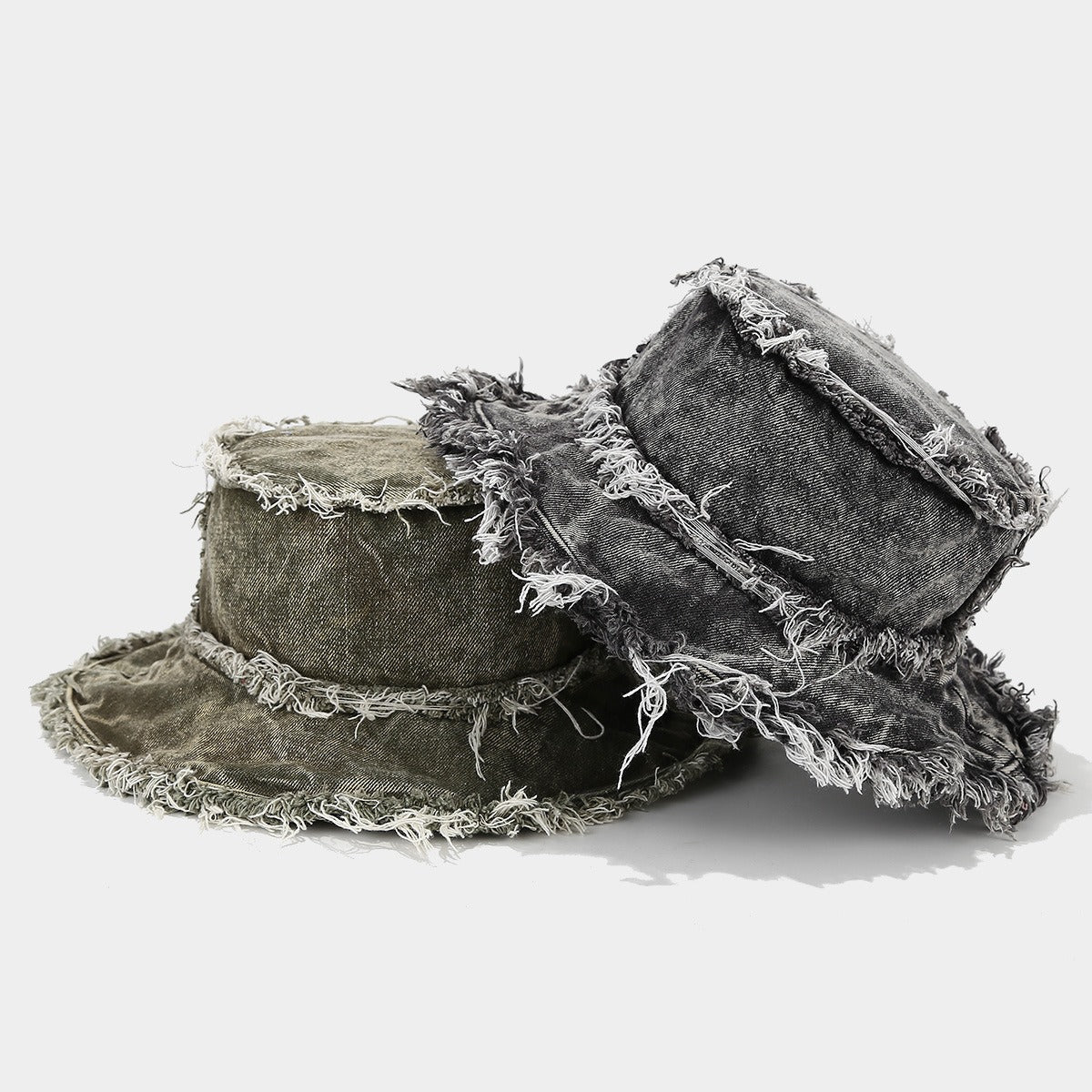 KERRÉ Fringe Denim Bucket Hat
