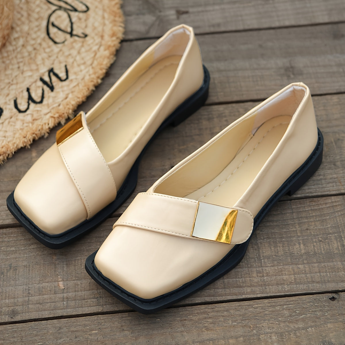 Ava Greene Square Buckle Slips
