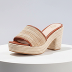 Élise Ivory Woven Block Heel