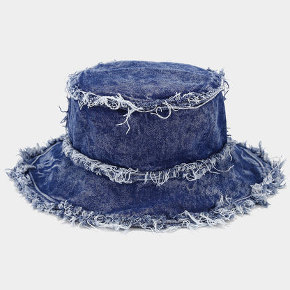 KERRÉ Fringe Denim Bucket Hat