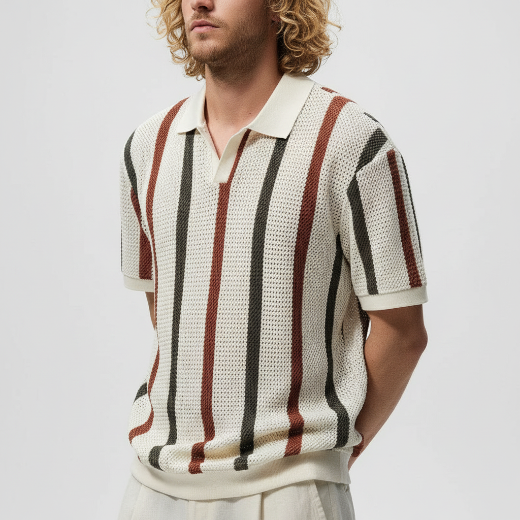 Blake Holloway Striped Knit Polo