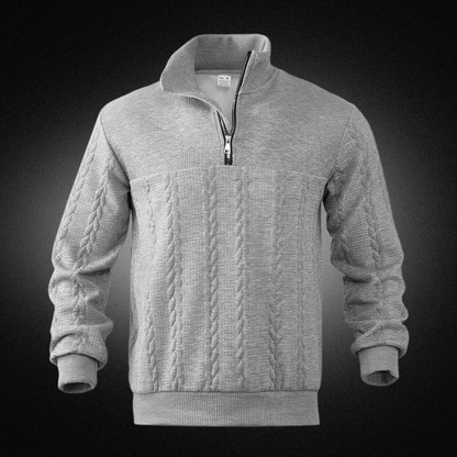 Victor Grey Signature Twist-Knit Sweater