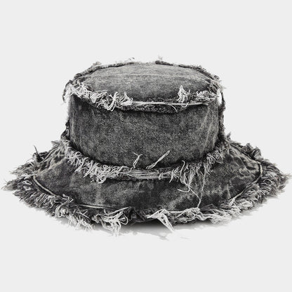 KERRÉ Fringe Denim Bucket Hat