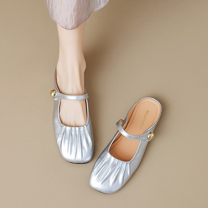 Ava Greene Creased Slip-Ons