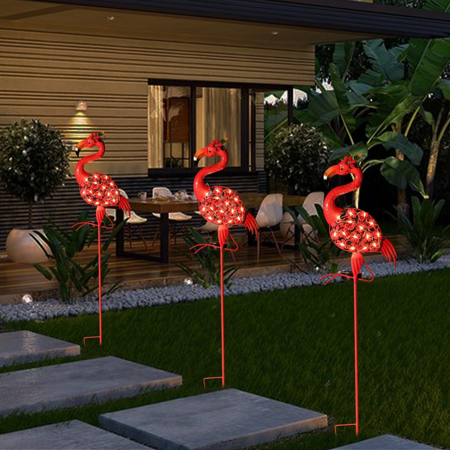 EdenCraft Solar Garden Flamingo Lights