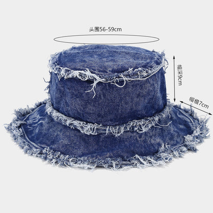 KERRÉ Fringe Denim Bucket Hat