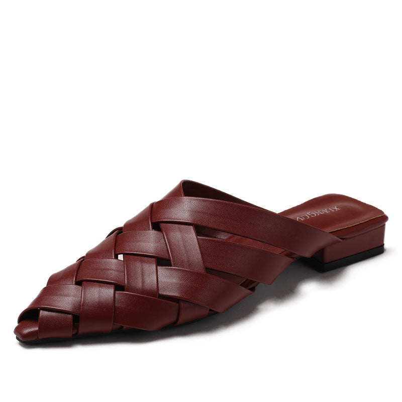 Élise Woven Pointed-Toe Mules