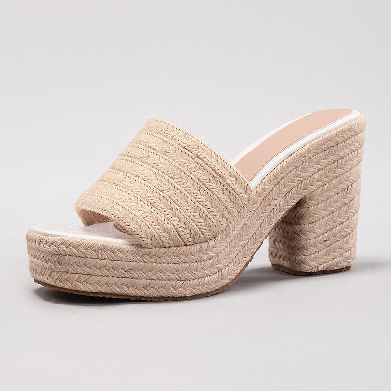 Élise Raffia Woven Sandals