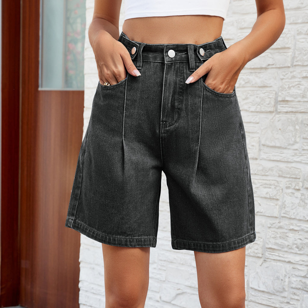 Harlow Cargo-Cut Denim Jeans Shorts