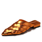 Élise Woven Pointed-Toe Mules
