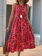 Léa Abstract Boho Summer Midi Dress