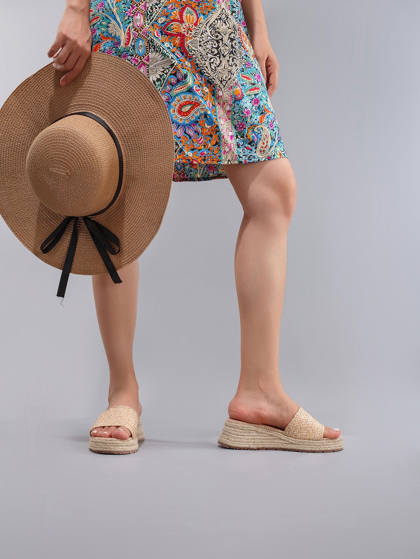 Élise Casual Woven Platform Sandals