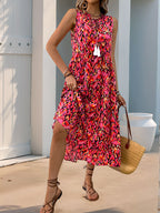 Léa Abstract Boho Summer Midi Dress