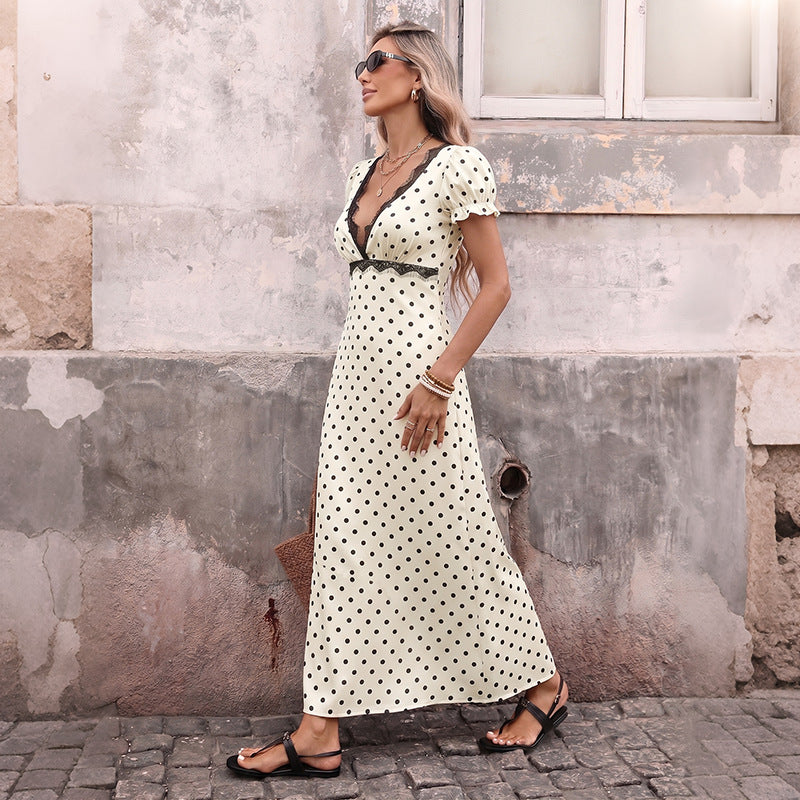 Léa French Riviera Polkadot Midi Dress