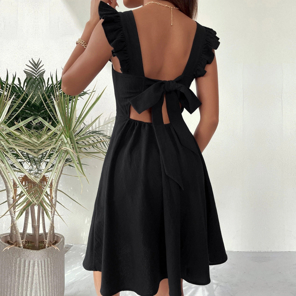 Léa Garden Ruffle Sleeves Cotton Sundress