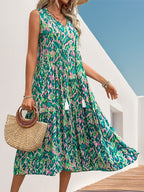 Léa Abstract Boho Summer Midi Dress
