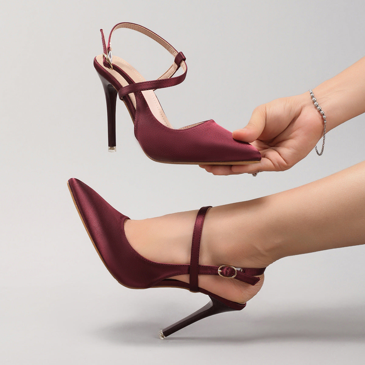 Élise Luxe Satin Slingback Heels