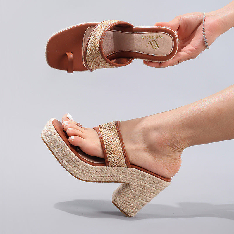 Élise Square Toe Hemp Mule