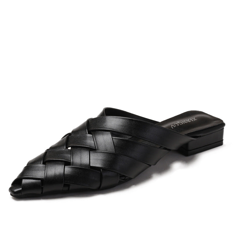 Élise Woven Pointed-Toe Mules