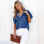 Léa French Denim Blouse Shirt