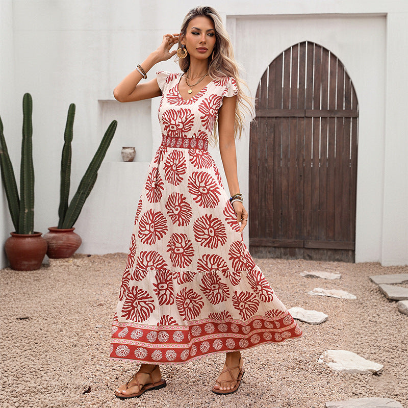 Salma Boho A-Line Floral Sundress
