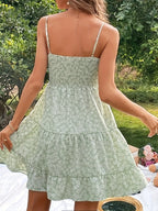 Léa French Floral Ruffled Hem Summer Dress