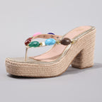 Élise Seaside Hemp Vacation Wedge Sandals