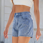 Léa Sparkling Gems Denim Shorts