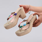 Élise Seaside Hemp Vacation Wedge Sandals