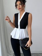 Léa French Sleeveless Button-Up Blouse