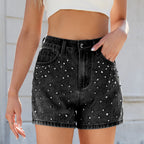Léa Sparkling Gems Denim Shorts