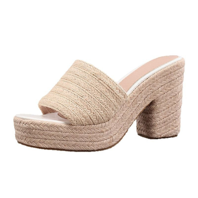Élise Raffia Woven Sandals