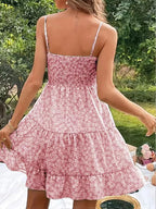 Léa French Floral Ruffled Hem Summer Dress