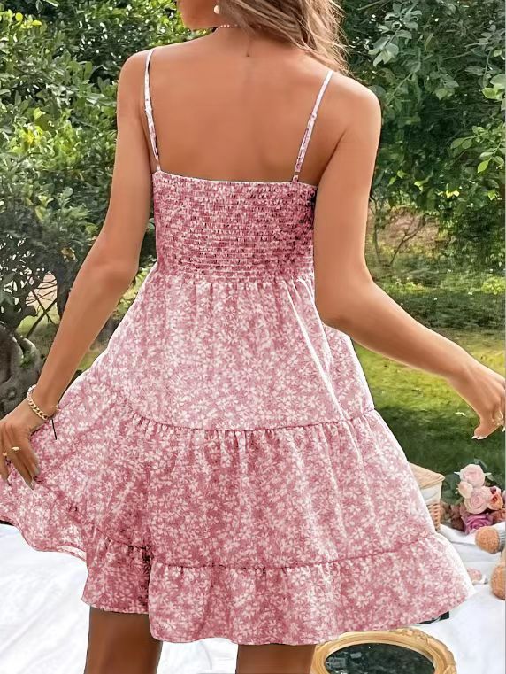 Léa French Floral Ruffled Hem Summer Dress